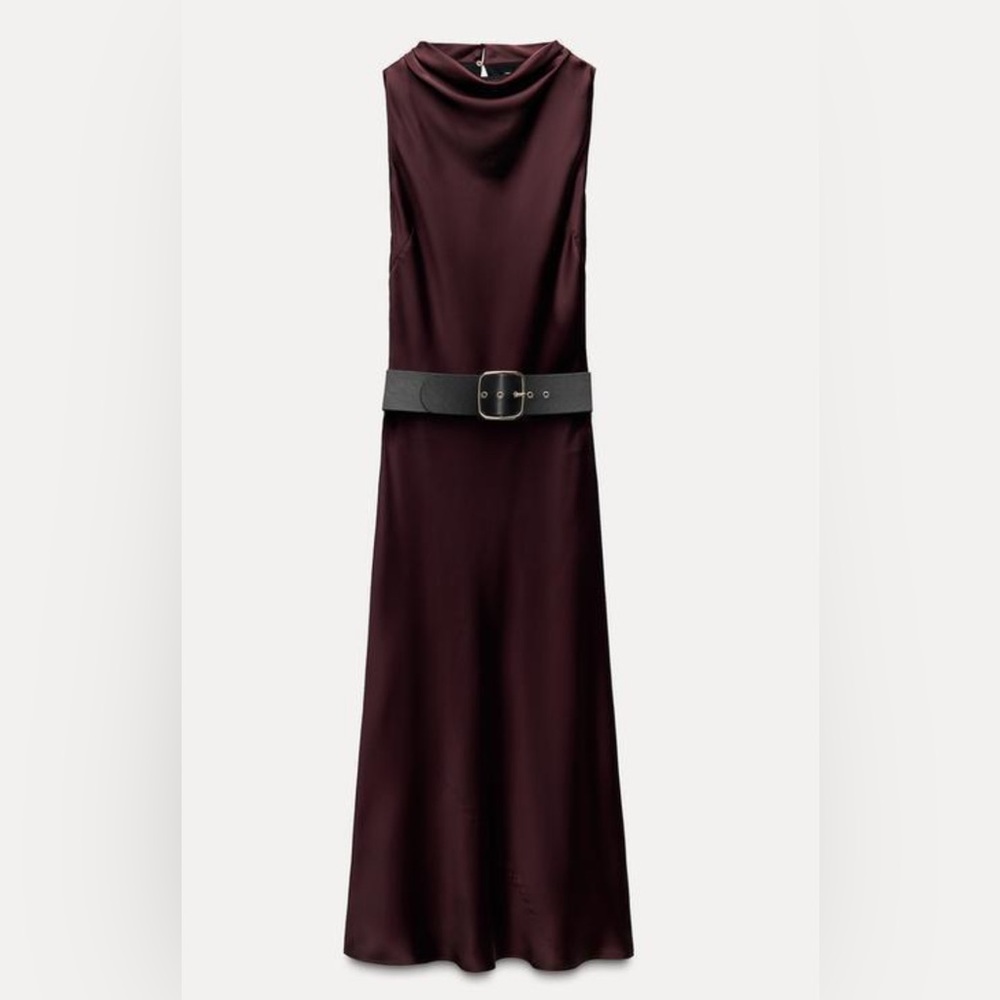 Zara Satin Midi Dress